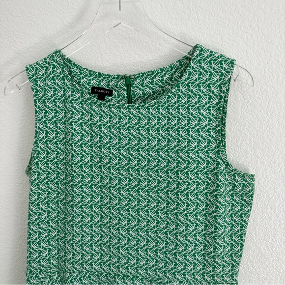 Talbots Quirky Glasses Print Dress in Green - Picture 2 of 5